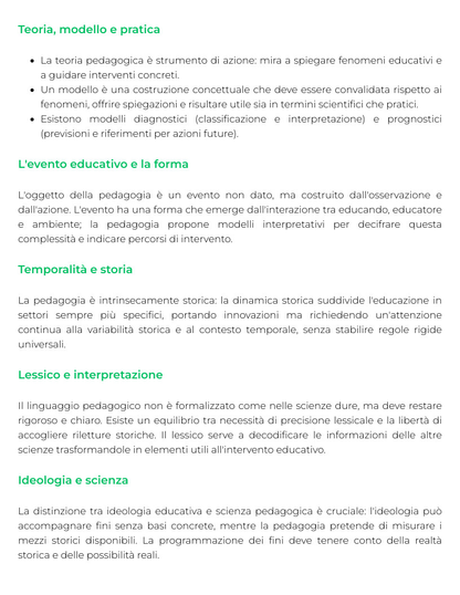 Riassunto di Pedagogia generale