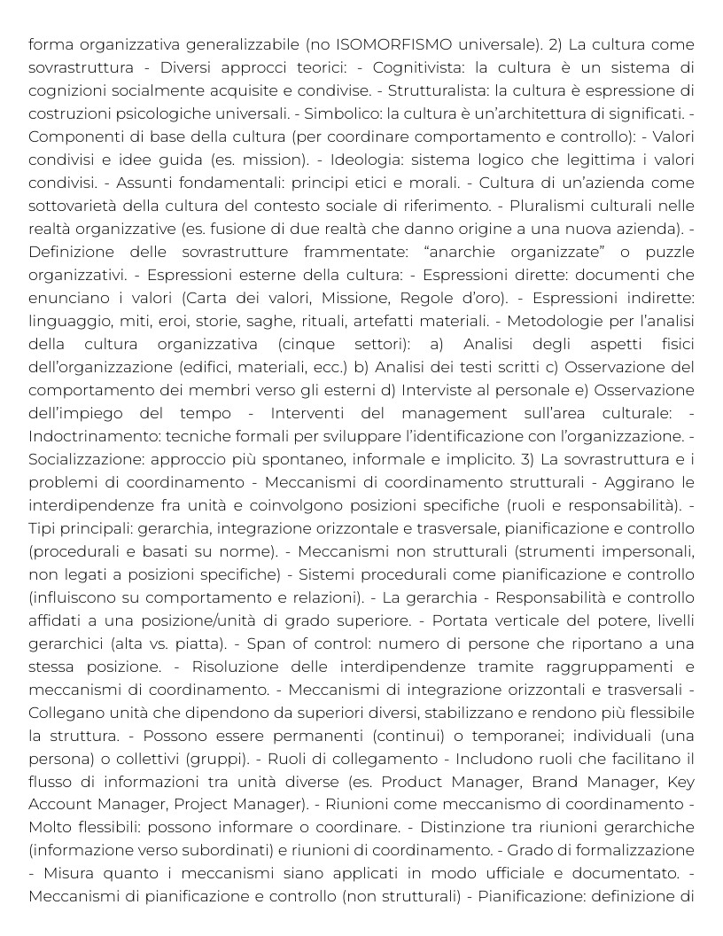 Riassunto di Organizzazione e sviluppo delle risorse umane
