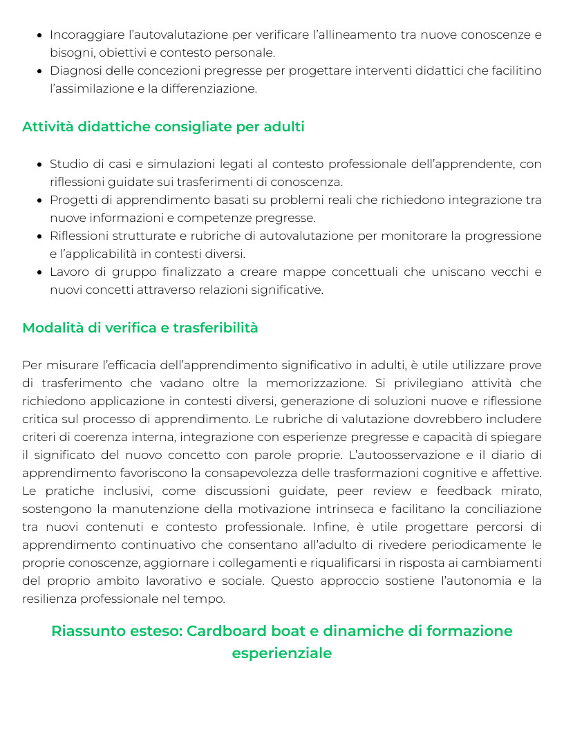 Riassunto di Educazione degli adulti