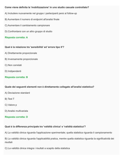 Sperimentazione clinica e analisi dei dati