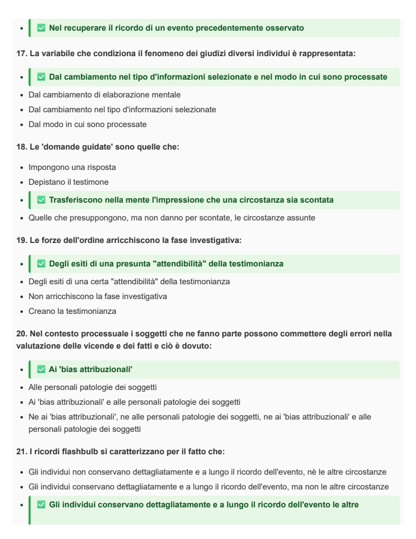 Psicologia giuridica e dei processi cognitivi