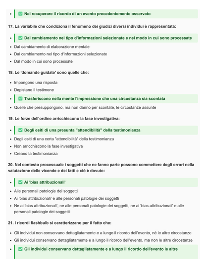 Psicologia giuridica e dei processi cognitivi