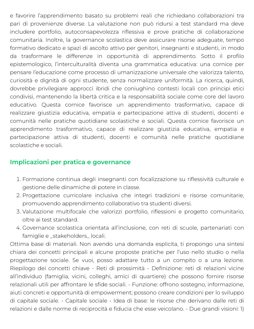 Riassunto di Pedagogia interculturale