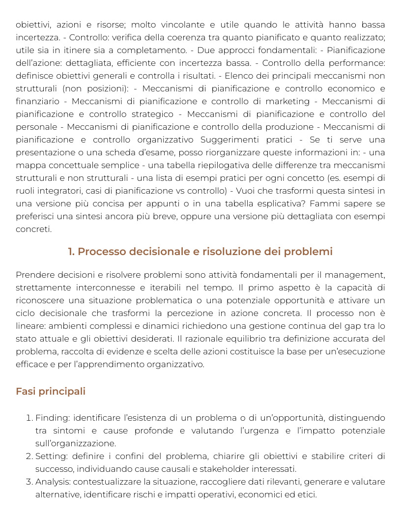Riassunto di Organizzazione e sviluppo delle risorse umane