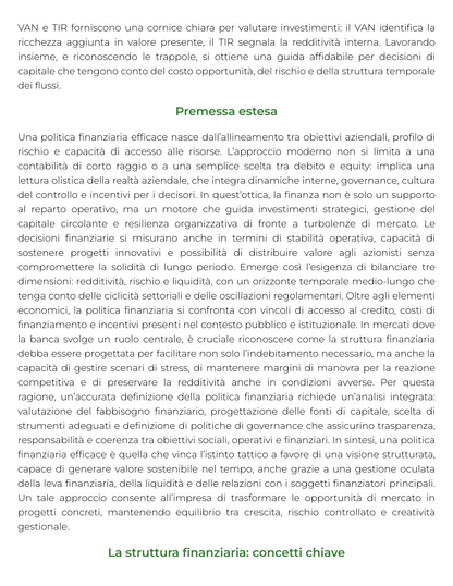 Riassunto di Finanza aziendale per l'investigazione