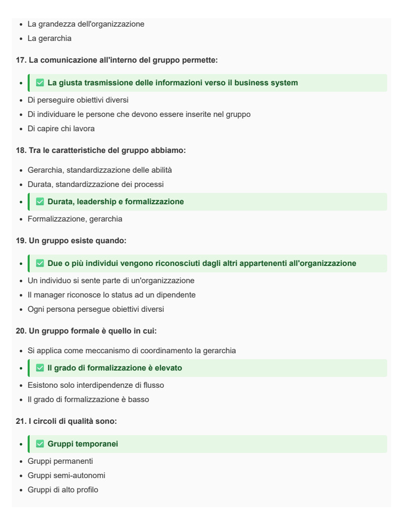 Organizzazione e sviluppo delle risorse umane