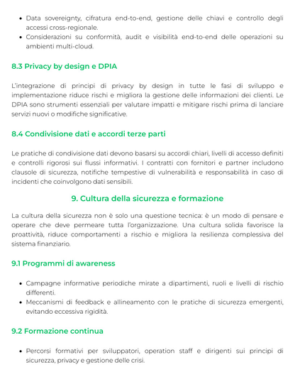 Riassunto di Cyber Security e operatori bancari e finanziari