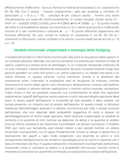 Riassunto di Finanza Quantitativa e Derivati