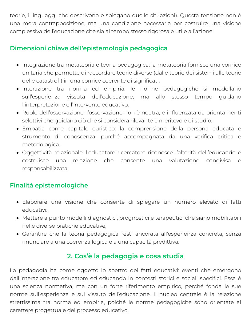 Riassunto di Pedagogia generale