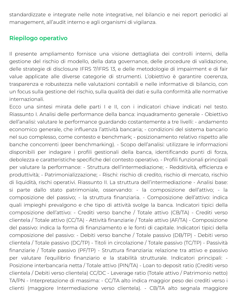 Riassunto di I bilanci degli operatori del mercato bancario e finanaziario