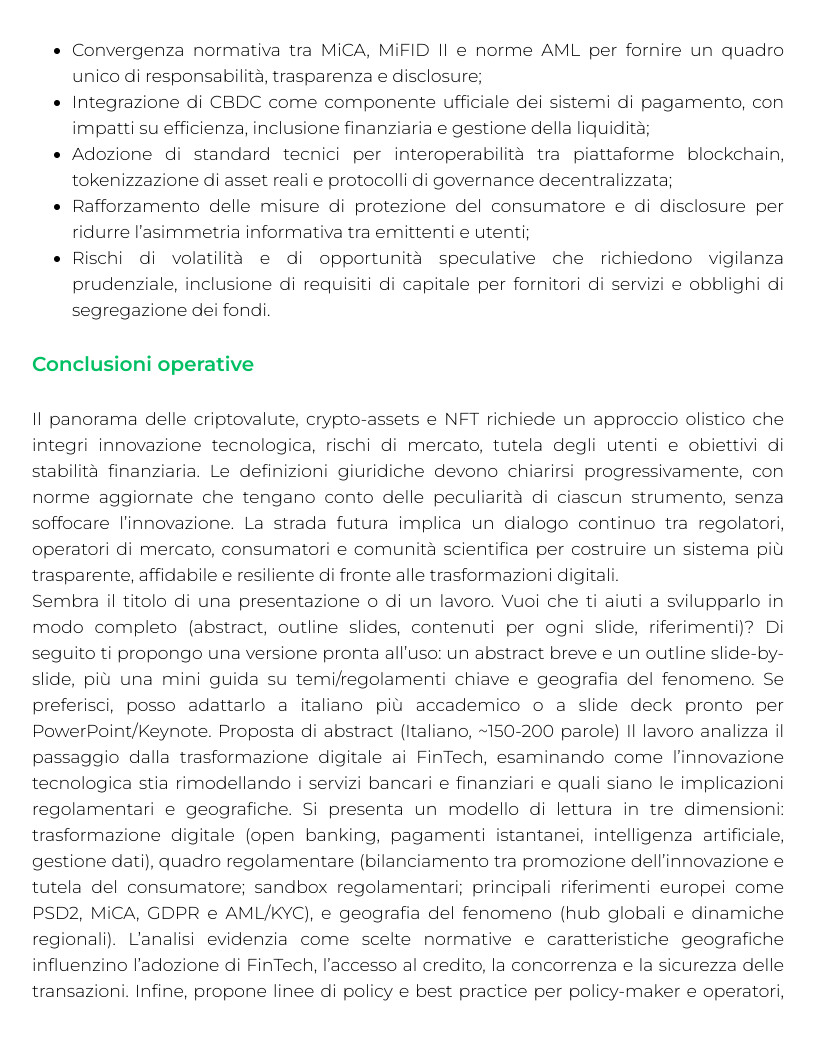 Riassunto di Tecnologia BLOCKCHAIN e diritto del FINTECH