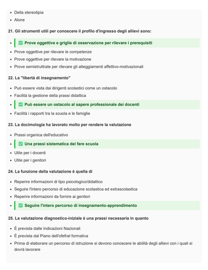 Docimologia - SINGOLO 9 CFU