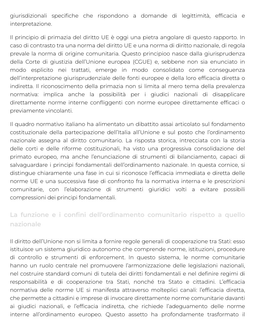 Riassunto di Diritto dell'Unione europea