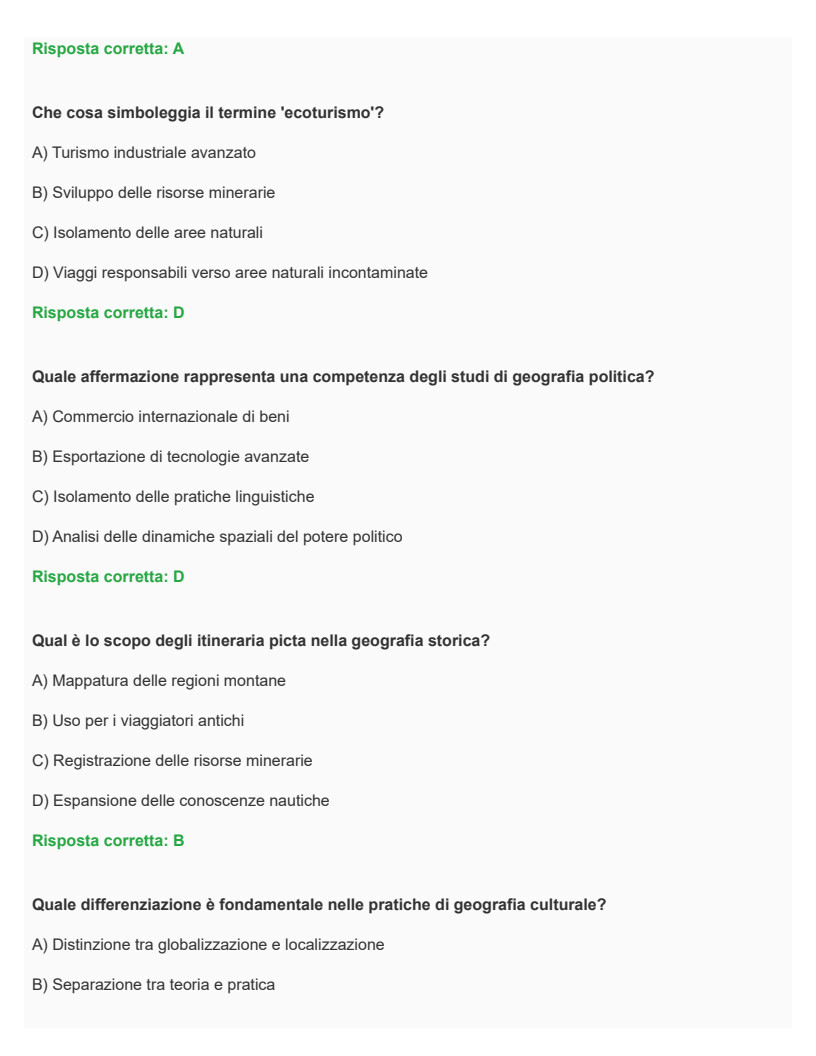 Geografia 2 - CORSO SINGOLO